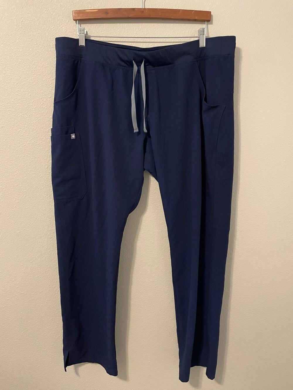 FIGS Scrub Kade Straight Leg Scrub Pants Adult XXL Tall Blue Medical Nursing